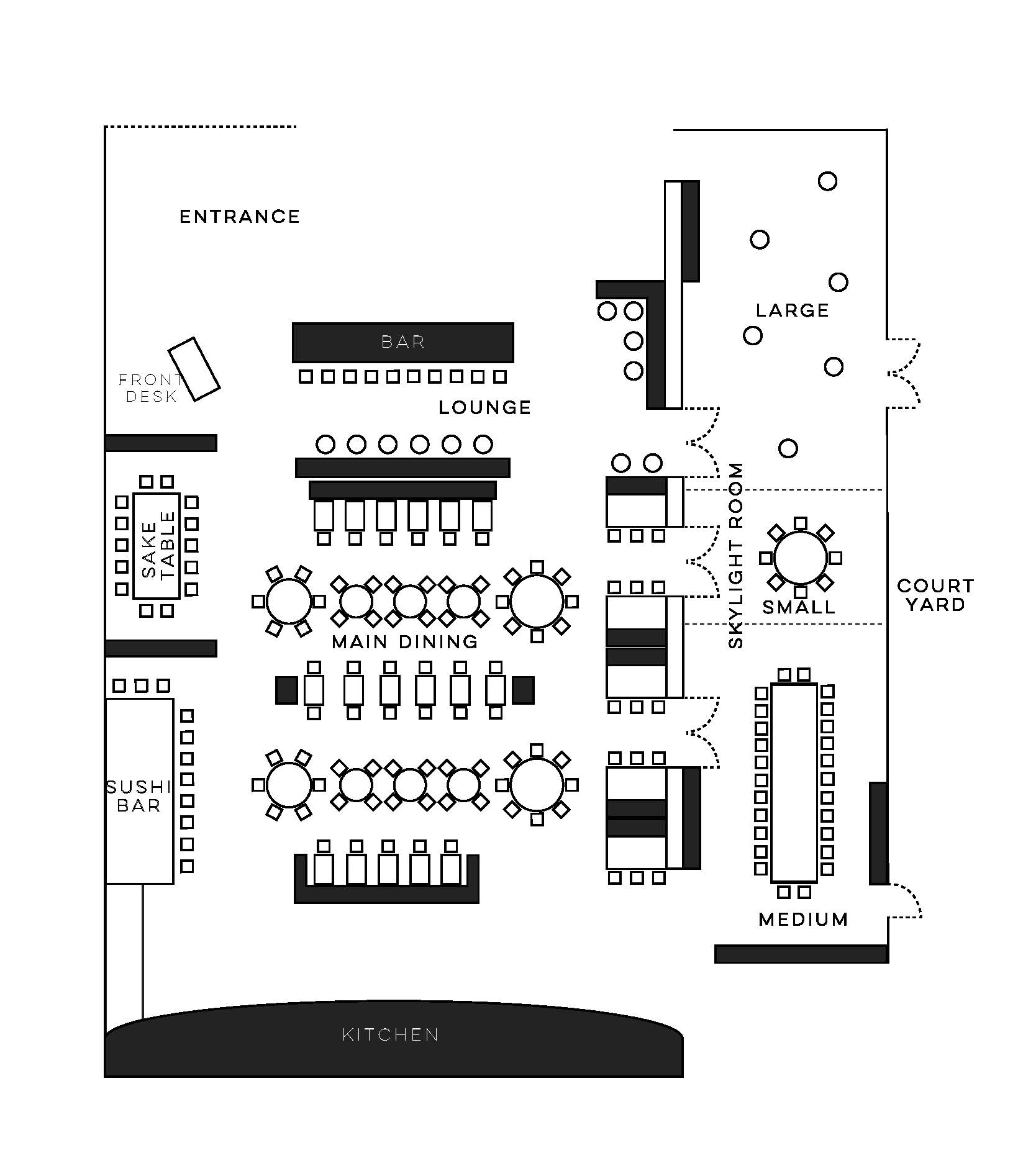 Nobu Dallas Events Floor Plan 2020