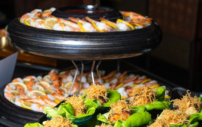 Miso Black Cod Butter Lettuce Cups and Shrimp
